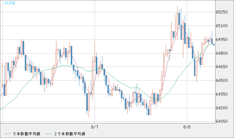 ビットコイン/米ドルチャート（XBT/USD）30分足