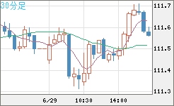 豪ドル/円チャート（AUD/JPY）30分足