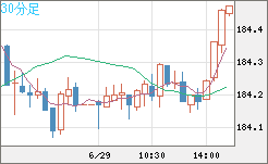 ユーロ/円チャート（EUR/JPY）30分足