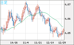 米ドル/ユーロチャート（USD/EUR、逆転通貨ペア）日足