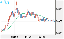 米ドル/ユーロチャート（USD/EUR、逆転通貨ペア）30分足