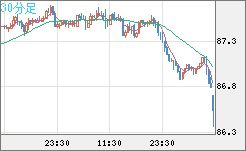 ＮＺドル/円チャート（NZD/JPY）30分足