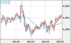 ＮＺドル/米ドルチャート（NZD/USD）30分足