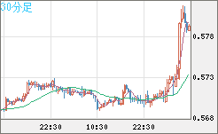 ＮＺドル/米ドルチャート（NZD/USD）30分足