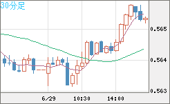 ＮＺドル/米ドルチャート（NZD/USD）30分足