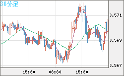 ＮＺドル/米ドルチャート（NZD/USD）30分足