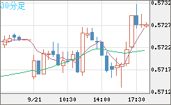ＮＺドル/米ドルチャート（NZD/USD）30分足
