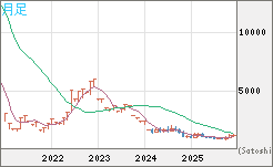 米ドル/ビットコインチャート（USD/XBT）月足