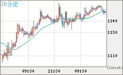 米ドル/ビットコインチャート（USD/XBT）30分足