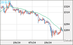 米ドル/ビットコインチャート（USD/XBT）30分足