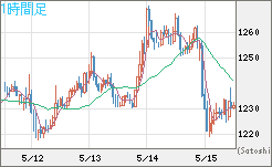 米ドル/ビットコインチャート（USD/XBT）1時間足
