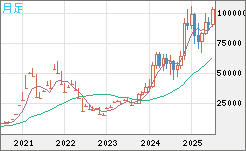 ビットコイン/ユーロチャート（XBT/EUR）月足
