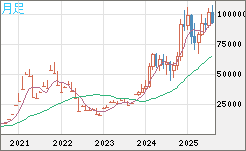 ビットコイン/ユーロチャート（XBT/EUR）月足