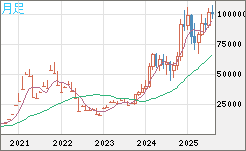 ビットコイン/ユーロチャート（XBT/EUR）月足
