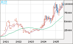 ビットコイン/ユーロチャート（XBT/EUR）月足
