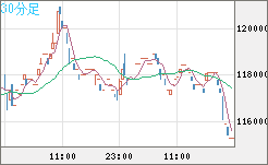 ビットコイン/円チャート（XBT/JPY）30分足
