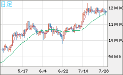 ビットコイン/米ドルチャート（XBT/USD）日足