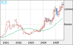 ビットコイン/米ドルチャート（XBT/USD）月足