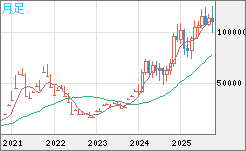 ビットコイン/米ドルチャート（XBT/USD）月足