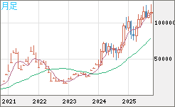ビットコイン/米ドルチャート(XBT/USD)月足