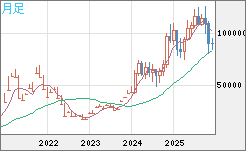 ビットコイン/米ドルチャート(XBT/USD)月足