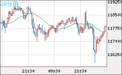 ビットコイン/米ドルチャート（XBT/USD）30分足