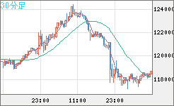 ビットコイン/米ドルチャート（XBT/USD）30分足