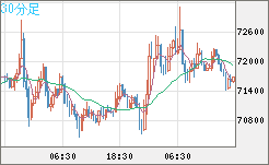 ビットコイン/米ドルチャート（XBT/USD）30分足