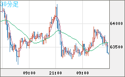 ビットコイン/米ドルチャート（XBT/USD）30分足