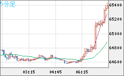 ビットコイン/米ドルチャート（XBT/USD）5分足