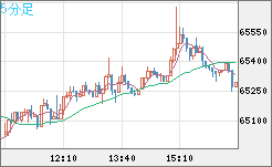ビットコイン/米ドルチャート（XBT/USD）5分足