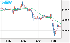 ビットコイン/米ドルチャート（XBT/USD）1時間足