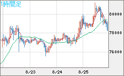 ビットコイン/米ドルチャート（XBT/USD）1時間足