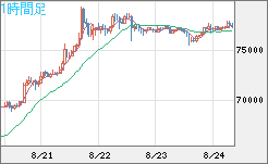 ビットコイン/米ドルチャート（XBT/USD）1時間足