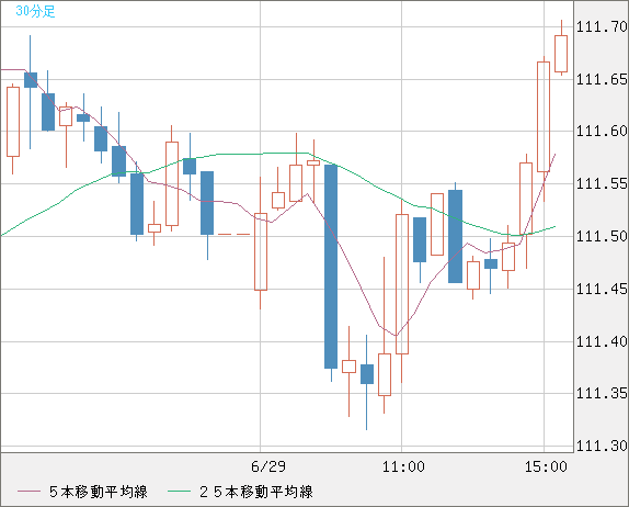 豪ドル/円チャート（AUD/JPY）30分足
