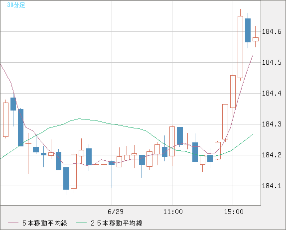 ユーロ/円チャート（EUR/JPY）30分足