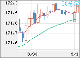 ユーロ/円チャート（EUR/JPY）30分足